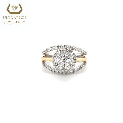 China 1.20ct FASHIONABLE natural 100% Diamond Cluster Jewelry Hong Kong ring maker for sale