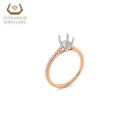 China Simple design FASHIONED real Diamond Wholesale Manufacturer 18K Rose Gold Ring Mounting for sale