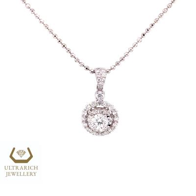 China Beautiful 18K gold simple FASHIONABLE Diamond Illusion Setting Pendant Manufacturer for sale