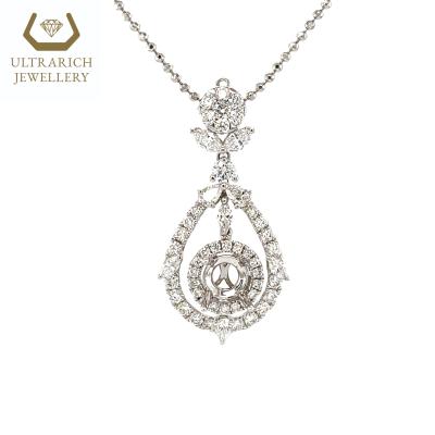 China Eye-Catching Diamond Pendant Mouting Manufacturer 18K White Gold for sale