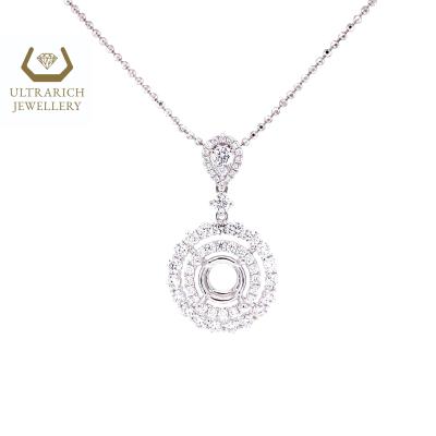 China FASHIONABLE Classic Jewelry Design Round Diamond Pendant Mounting 18K Fine Gold for sale