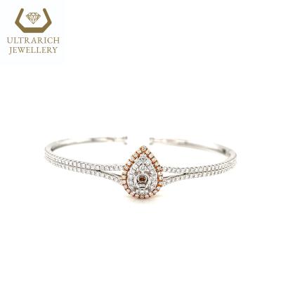 China Real Semi-cast TRENDY Diamond Bangle 18K White And Rose Gold Custom Design for sale