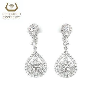 China FASHIONABLE Diamond Dangling Earrings Factory Wholesale 18K High End Natural Gold for sale