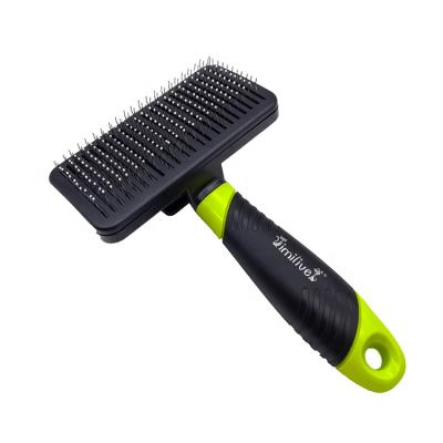 China Viable Solvent Hot Sale Dog Undercoat Mats Hair Tools Firm Pet Self Cleaning Slicker Loose Brush Soft Brush for sale