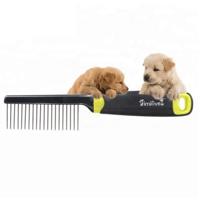 China Viable Metal Pin Comb Pet Grooming Hair Slim Fur Remover Combs Pet Hair Massager Accessories for sale