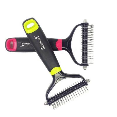 China Sustainable Pet Grooming Tool Safe Dematting Comb For Easy Mats And Tangles Removing Pet De-Matter Brush (L Size) for sale