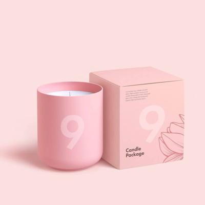 China Recycled Materials Wholesale Gift Luxury Premium Packaging Jar Boxes Custom Fancy Design Logo Rigid Paper Candle Box for sale