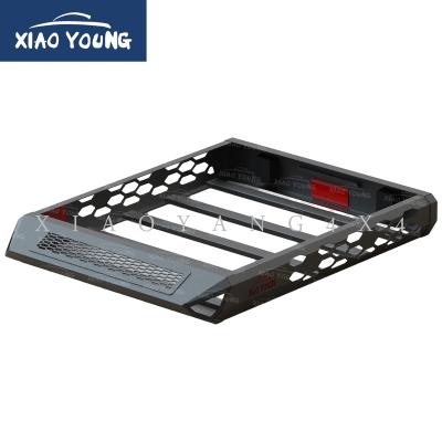 China High Load Capacity Pickup Truck Top Cargo Luggage Carrier Roof Rack Basket With LED Lights Customized Size for sale