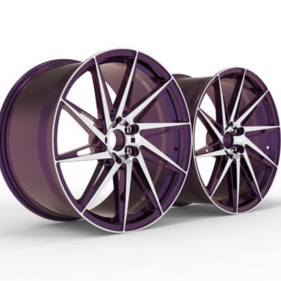 China Aero-forged 6061-T6 alloy luxury reputable purple wheel machined wheel forged exterior OEM ODM custom wheel for sale