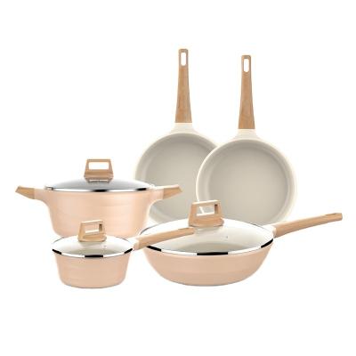 China 4PCS Viable Aluminum Nonstick Coating Phenolic Pan Set With Glass Lid or Die-Cast Lid With Soft Touch Pan Set for sale