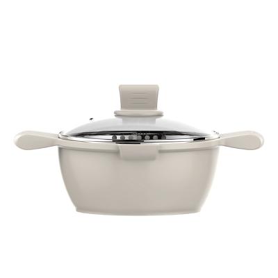 China Sustainable 20/24cm Die Cast Aluminum Nonstick Coating Casserole With Phenolic Glass Lid Handle And Knob With Soft Touch Casserole for sale