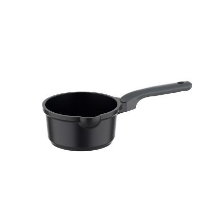 China 16/18cm Viable Die Cast Sauce Pan With Glass Lid Phenolic Aluminum Nonstick Coating Handle And Knob With Soft Touch Sauce Pan for sale