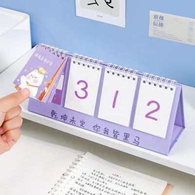 China Table Calendar 100 Day Clock-in Cute Calendar Girl Note Perpetual Calendar Countdown Planning Desk Calendar for sale