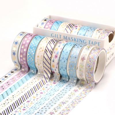 China Set of 10 Rolls School Waterproof Japanese Decorative Student DIY Washi Tapes Paper Stationery Tapes for sale