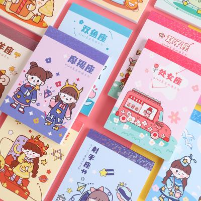 China Cute Story Tearable Constellation Memo Pad Handbook Memo Pad Message DIY Sticker Creative Material Sticker for sale