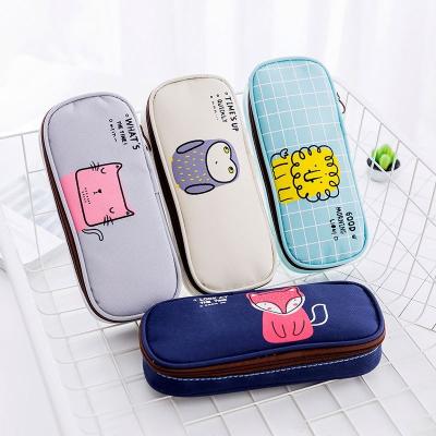 China Schools & Creative Marble Simple Creative Marble Good Morning Offices Student Party Pencil Case Large Capacity Canvas Pencil Case for sale