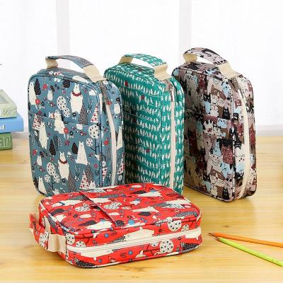 China Schools & 120 Color Cloth Oxford Bag Storage Large Offices Student Pencil Case Pencil Bag Creative Multi-Layer Creative Art Curtain Pen Bag for sale