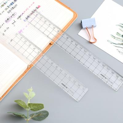 China School Ruler Creative Simple Transparent Square Student Exam Scale Straight Acrylic Plastic Ruler for sale