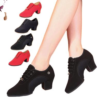 China Stretch Cloth Women Dance Shoes Kids High Heels Woman Jazz Ballroom Salsa Dancing Shoes Shaping Modern Tango Dance Sneakers J106 Female for sale