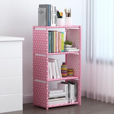 China Foldable Bookcase Furniture Office Dorm Single Locker 3 Tiers Bookcases for sale