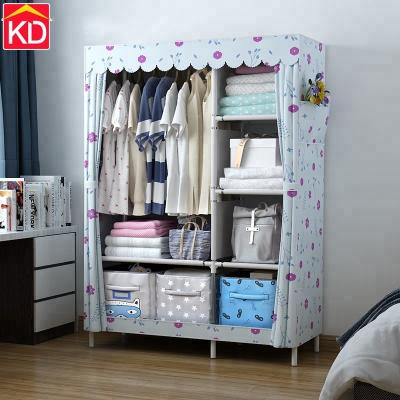 China Combination Simple Foldable Korean Wardrobe Small Nonwoven Fabric Dustproof Wardrobe for sale