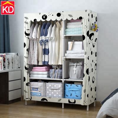 China Large Capacity Foldable Clothes Closet Storage Organizer Portable Cloth Wardrobe for sale