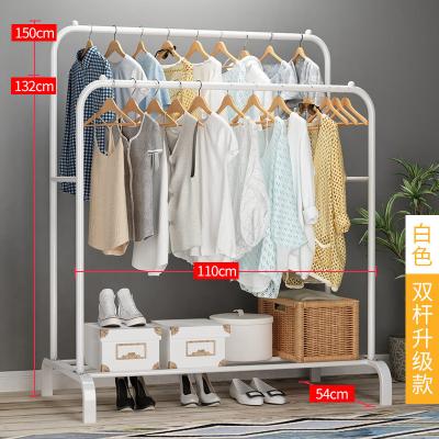 China Contemporary Clothes Rack Floor Coat Rack Bedroom Drying Rack Simple Clothes Rail Folding Balcony Indoor Clothes Rack Hanger for sale