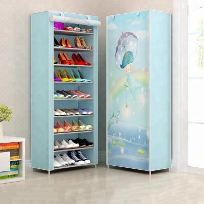 China New Convertible Nonwoven Fabric Storage Shoe Rack Hallway Cabinet Organizer Rack Select 2/3/4/5/6 Layer Shelf DIY Home Furniture for sale