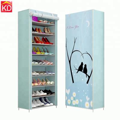 China NEW Modern Convertible Portable 10 Tier Storage Shoe Rack Clothes Shoe Rack Organizer Cabinet for sale