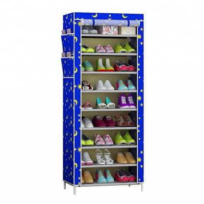 China Convertible high quality and low price 160cm can accommodate 27 pairs of shoes waterproof metal shoe rack for sale