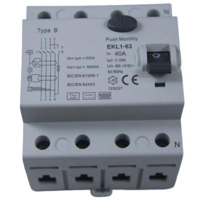 China Typeb IP20 RCD Stroomonderbreker 40A 3 Fase 4 de Elektromagnetische Wijze van Pool MCB Te koop