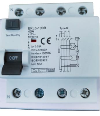 China 2P / 4P 40A RCCB Circuit Breaker AC 30mA Electrical Life 2000 Cycles for sale