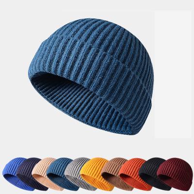 China COMMON Beanie Wool Slouchy Hat Autumn Winter Hats Knit Cuffed Logo Stretch Plain Skull Cap Custom Made For Women Mens for sale