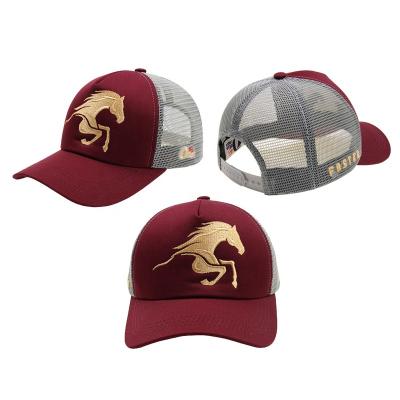 China COMMON Blank Solid 5 Panel Trucker Hats Cover Logo Mesh Sport Caps Custom Made for sale