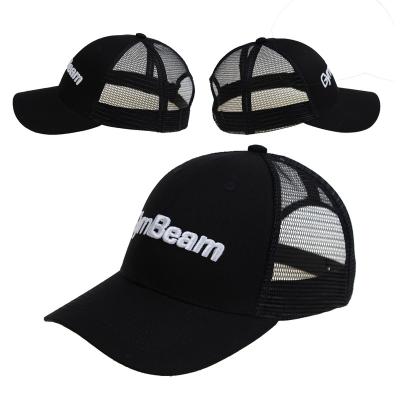 China COMMON Custom Black Cotton 6 Panel 3D Embroidery Mesh Trucker Hat Hat for sale