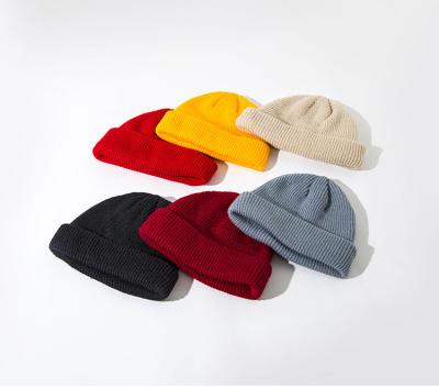 China COMMON Fashion Unisex Winter Embroidered Plain Beanie Hats Warm Knitted Logo Wool Hat Crochet Knitted Hats for sale