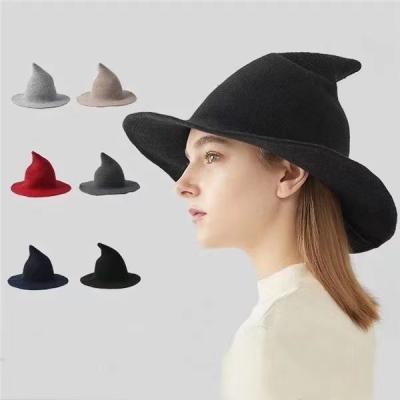 China Wholesale Foldable Pointed Bucket Hat Wide Bucket Hat Halloween Plush Halloween Plush Female Knitted Winter Cosplay Hats for sale