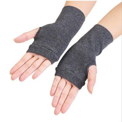 China Factory Direct Sales Plain Fingerless Cotton Unisex Running Mitt Knit Gloves Gym Sports Glove With Wrist for sale