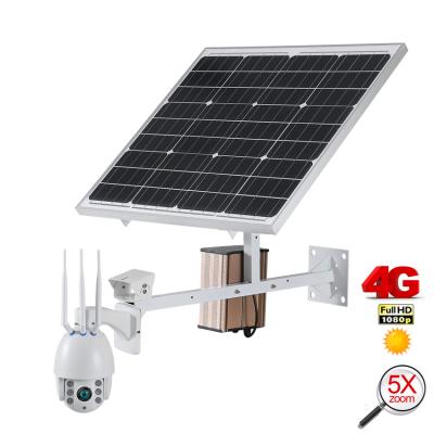 China ROAD Solar Power Panel IP Camera IP Camera WiFi 1080P HD 3G 4G SIM Card PTZ Outdoor Optical Dome 5X CCTV Video Security Cam for sale