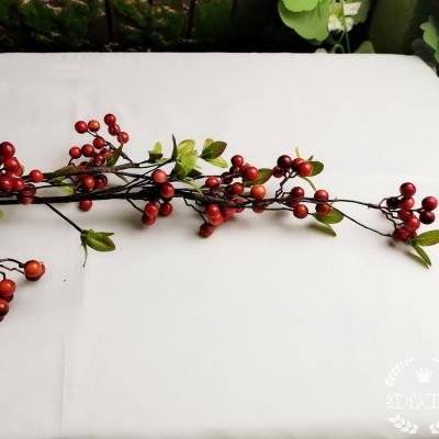 China Fake Fruit Bean Branch Flowers Plant Christmas Decoration Berry Flowers Wall Plant Wall Home Artificial Fake Flower for sale