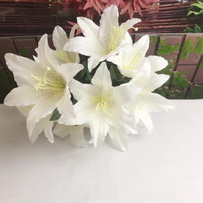 China wholesale 10pcs flower head decoration home wedding decor10 heads fake lily artificial flowers flowers for sale