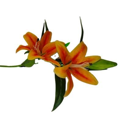 China 3pcs Wholesale High Quality Real Flower Head Touch Lily Flower For Party Hotel Wedding Table Decorative Flowers for sale