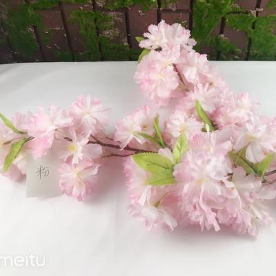 China Fashional Artificial Flowers Popular Cherry Blossom Pink Artificial Flower For Hotel Wedding Decor for sale