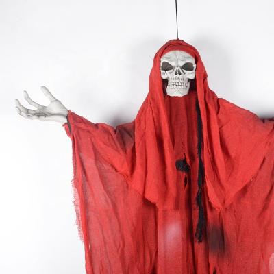 China Life Size Eco-Friendly Disposable Hanging Creepy Screaming Haunted House Full Body Animated Ghost Halloween Decoration for sale