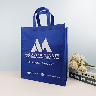 China Tote Bags Custom Printed Recyclable Eco-Friendly Fabric Reusable Grocery Royal Nonwoven Bags for sale