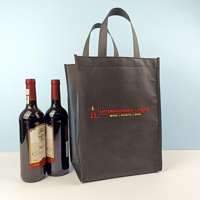 China 6 Custom Wine Promotion Bottle Gift Bag Reusable Eco-friendly Nonwoven Bags For Wine Bottles for sale