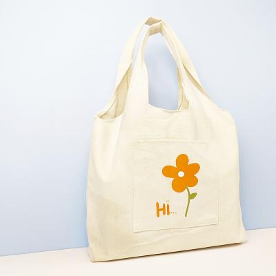 China Eco - Friendly Custom Cotton Canvas Grocery Bag Beach Tote Shopping Bag for sale