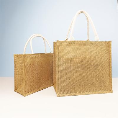 China Custom Made Jute Eco Friendly Beach Burlap Tote Bags Personalized Gifts Canvas Tote Bags for sale