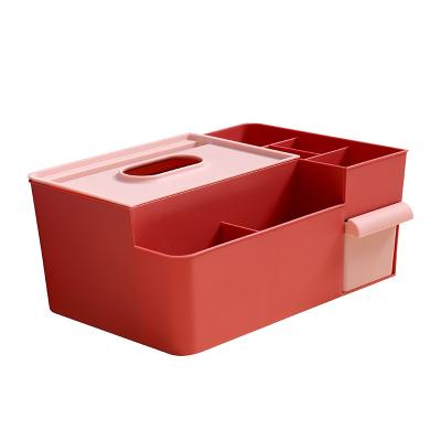 China Multi-Function Viable Desktop Plastic Tissue Storage Box Tissue Box Luxury Tissue Box Lid for sale