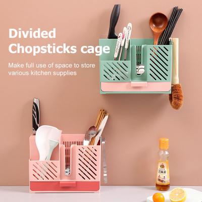 China Multifunctional Cage Viable Household Spoon Knife Rest Chopsticks Tube Tableware Storage Box Chopsticks Cage for sale